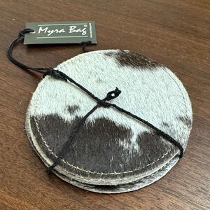 NWT Myra Bag Rustic Brown and White Coasters